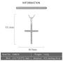 Cerylle 925 Sterling Silver CZ Cross Hope Faith Pendant for Women Necklace Making
