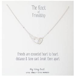 My Very Best Knot of Friendship Double Heart Necklace
