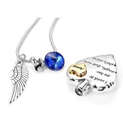 SalaTrend I Used to Be His Angel Now Hes Mine with Angel Wing Charm Keepsake Memorial Urn Necklace