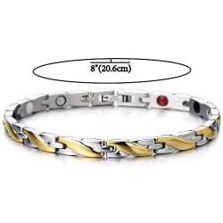 Steel Link Magnetic Bracelet for Women, Health Function Element of Magnets, Free Link Removal Kit