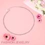 DAOSHANG Layered Necklaces for Women S925 Sterling Silver Chokers Cute Double Layered Heart/Circle/Dog Paw/Star/Moon/Starfish Choker Necklace Handmade Bead Necklace Adjustable