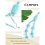 Campion Bohe Turquoises Layered Necklace Silver Beach Turquoise Necklaces Chain Beads Necklace Jewelry for Women and Girls