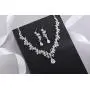 MOOCHI Wedding Silver Plated Clear Cubic Zircon Pendant Crystal Necklace Earrings Jewelry Set for Bridal Brides Women Girls bridesmaids Statement Costumes accessories Dress Gift