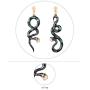 Womens Snake Earrings Dangle Drop Punk Exaggerated Animal Long Black Cool Snake Asymmetrical Earrings Stud Ear for Women Girls Jewelry