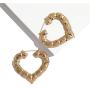 4 Pairs Bamboo Hoop Earrings Set Large Heart Square Geometric Earrings Oversized Gold Hollow Out Bamboo Drop Earrings Set Hip-Pop Jewelry Set Party Costume Accessory for Women Girls