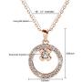 St.Claire 18K Gold Plated Swarovski Necklace for Women Round Halo Pendant Crystals Necklace Best Jewelry Gifts for Womens Girls Mothers Day Birthday Wedding Anniversary