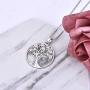 YL Tree of Life Necklace, Heart Family Tree Pendant, Sterling Silver Birthstones Jewelry Gift for Women