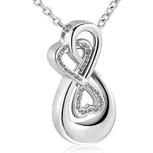 Infinity Cremation Urn Necklace Jewelry for Women Memorial Urn Necklace Infinite Cremation Jewelry for Ashes Keepsake Locket