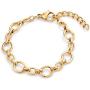 BUNSIKUNG Jewelry Womens 14K Gold Plated 316L Stainless Steel Link Chain Bracelet