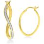 La Joya 1/6-1/4 Carat Total Weight (ctw) Eternity Lab Grown Diamond Hoop Earrings for Women- Yellow Gold Plated Or White Rhodium Plated 925 Sterling Silver Earrings - GH Color And SI Clarity Diamonds