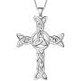 Aurora Tears 925 Sterling Silver Celtic Knot Cross Irish Jewelry Women Men Celtick Jesus Cross Religious Necklace/Earring 18k Gold/Black Gun Plated Infinity Celtic Cross Irish Knot Jewellery