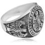 ABJFJE Mens Large Statement Eagle Ring Vintage Silver American Domineering Eagle Rings Retro Punk Biker Band Jewelry for Men Boy