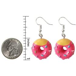 DAMLENG 4 Pairs Unique Fashion Chic Donut Dangle Earrings Charm Imitate Resin Food Drop Earrings Set For Women Girls Statement Jewellery Gifts