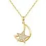 14K Solid Gold Moon Necklaces for Women, Real Yellow Gold Moon Star Pendant Necklace Fine Jewelry for Girls 16''- 18''