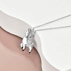 ONEFINITY Llama Alpaca Gifts Sterling Silver Llama Necklace Cute Alpaca Pendant Jewelry for Women Men (Cute Llama)