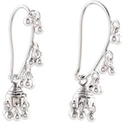 NOVICA .925 Sterling Silver Jhumki Style Jingle Bell Dangle Earrings, Music