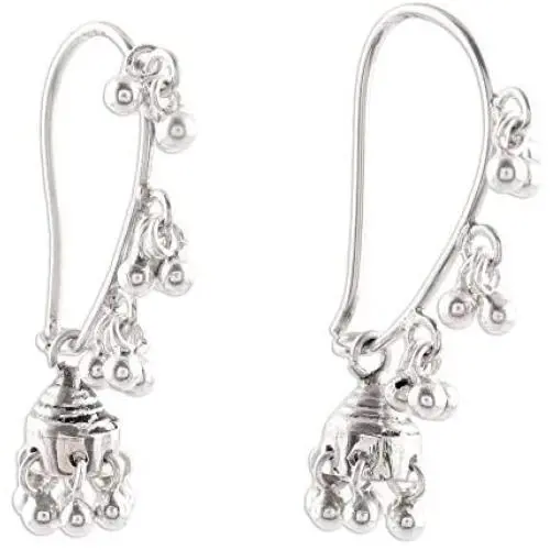 NOVICA .925 Sterling Silver Jhumki Style Jingle Bell Dangle Earrings, Music NOVICA .925 Sterling Silver Jhumki Style Jingle Bell Dangle Earrings, Music