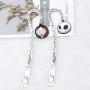 WSNANG Jack and Sally Nightmare Before Christmas Necklace Halloween Jewelry Romantic Gift