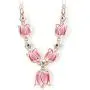 Rose Gold Plated Pink Tulip Flower Statement Necklace Rose Gold Plated Pink Tulip Flower Statement Necklace