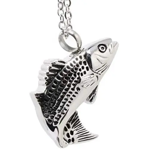 ATOP Fish Design Cremation Urn Ash Holder Keepsake Pendant for Necklace Jewelry,Carved Locket Stainless Steel Keepsake Waterproof Memorial Pendant for Love,with Tool ATOP Fish Design Cremation Urn Ash Holder Keepsake Pendant for Necklace Jewelry,Carved Locket Stainless Steel Keepsake Waterproof Memorial Pendant for Love,with Tool