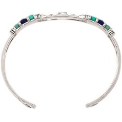Silpada Beach House Natural Howlite, Lapis, & Amazonite Cuff Bracelet in Sterling Silver, 6.25''