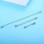 Sllaiss 3 Pieces 925 Sterling Silver Pendant Necklace Bracelet Anklet Chain Extenders for Necklace Lobster Claw Clasps Adjustable Length 1'' 2'' 4''