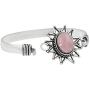 Genuine Oval Shape Rose Quartz Cuff Bangle 925 Silver Plated Handmade Vintage Boho Style Jewelry For Women