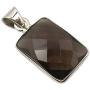 SilverStarJewel 925 Stamp Sterling Silver Smoky Quartz Necklace Pendant 1.1''