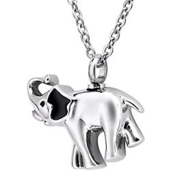 BS Bluesnow Elephant Urn Keepsake Pendant Necklace, Stainless Steel Memorial Ash Cremation Jewelry