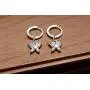 Diamond Cut Small Hoop Earrings With CZ Butterfly Charm Dangle Drop Earrings for Women Teen Girls Cartilage Sensitive Ear S925 Sterling Silver Cute Tiny Animal Hypoallergenic Piercing Jewelry Gifts