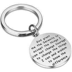 Detailed NA with Serenity Prayer Narcotics Anonymous Recovery Necklace Key Chain Jewelry Sponsor Gift