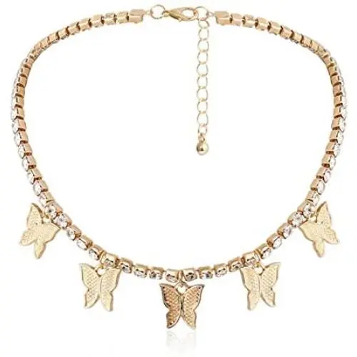 MJartoria Butterfly Choker Necklace Jewelry Gifts for Women Teen Girls Chain Butterfly Pendant Necklace Collar for Women Ladies Girls MJartoria Butterfly Choker Necklace Jewelry Gifts for Women Teen Girls Chain Butterfly Pendant Necklace Collar for Women Ladies Girls