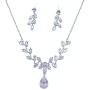 Roseeden Bridal Zirconia Necklace and Earrings Set CZ Wedding Jewelry for Brides and Bridesmaids RE8070