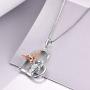 Owl Necklace Sterling Silver Rose Gold Love Heart Owls Pendant Necklace with Girl Jewelry Gifts for Women Teen