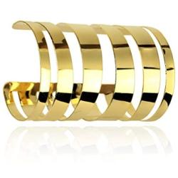 Lux Accessories Wide Cutout Geo Arm Cuff
