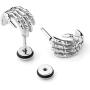 4PCS Skull Ghost Head Skeleton Claw Bat Earring Flat Back Screw On Cool Ear Lobe Studs Cartilage Helix Piercing Set Women Men 16G Post