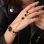 Bomine Boho Crystal Finger Bracelets Ring Hand Chain Gold Flower Beach Slave Bracelet Jewelry Chain for Women and Girls Bomine Boho Crystal Finger Bracelets Ring Hand Chain Gold Flower Beach Slave Bracelet Jewelry Chain for Women and Girls