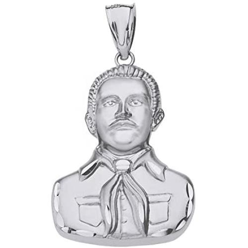 925 Sterling Silver Jesus Malverde Sinaloa Narco Saint Pendant