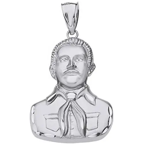 925 Sterling Silver Jesus Malverde Sinaloa Narco Saint Pendant