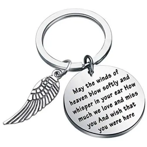 FUSTMW Memorial Keychain Sympathy Gift Loss Jewelry Remembrance Gift in Memory of Loved One May The Winds of Heaven Blow Softly FUSTMW Memorial Keychain Sympathy Gift Loss Jewelry Remembrance Gift in Memory of Loved One May The Winds of Heaven Blow Softly