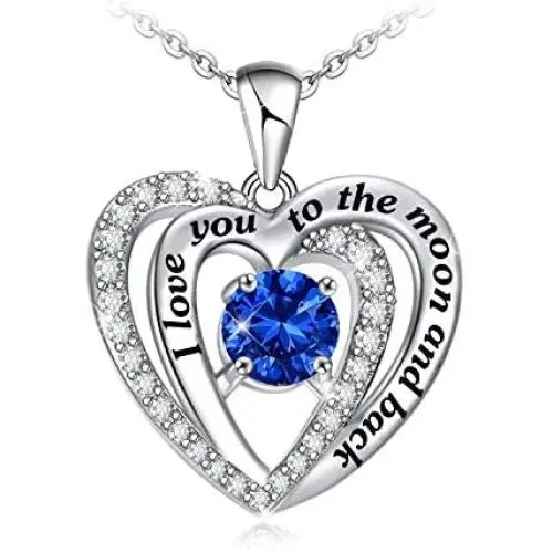 Samity Heart Necklace for Women I Love You to The Moon and Back Necklace Jewelry for Girls Wife Daughter Samity Heart Necklace for Women I Love You to The Moon and Back Necklace Jewelry for Girls Wife Daughter