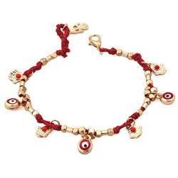 Moonlight Collections Evil Eye Turkish Protection Macrame Jewelry Hamsa Hand Bracelet