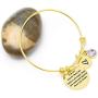 LIUANAN Charm Birthstone Bracelet for Women Girls Silver Inspirational Motivational Bangle Bracelet Jewelry