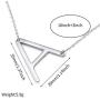 nichowy 2PCS 18K Gold Plated Necklace A-Z Large Letter Pendant Sideways Initial Monogram Necklace for Women and Girls Personalized Jewelry White/Gold Set Stainless Steel