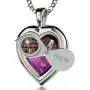 925 Silver Heart Jewelry Set I Love You Necklace 120 Languages Gold Inscribed CZ - Crystal Earrings, 18'' 925 Silver Heart Jewelry Set I Love You Necklace 120 Languages Gold Inscribed CZ - Crystal Earrings, 18''