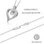 Billie Bijoux Silver Love Heart Necklace 925 Sterling Silver Platinum Plated Round CZ Diamond Fine Womans jewelry Gift for Women Girls Valentines Day Mothers Day