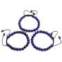 Jovivi 8MM Birthstone Gemstones Healing Power Crystal Macrame Adjustable Beaded Bracelet, Unisex