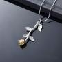 Rose Flower Cremation Jewelry Urn Necklaces for Ashes, Cremation Ash Jewelry Memorial Pendants for Human Pets Ashes