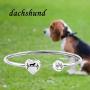 FUSTMW Dog Owner Bracelet Dachshund Boxer Golden Retriever Dog Lover Gifts Pitbull Boston Terrier Paw Print Bangle Jewelry