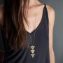 Shegirl Bar Long Necklace Charm Three Triangle Arrow Pendant Necklace Gold Fashion Y-Necklace Jewelry for Women and Girls Gifts